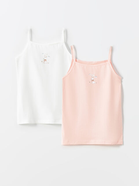 LCW Kids Kare Yaka Kız Çocuk Atlet 2'li - W4CG72Z4-FDU