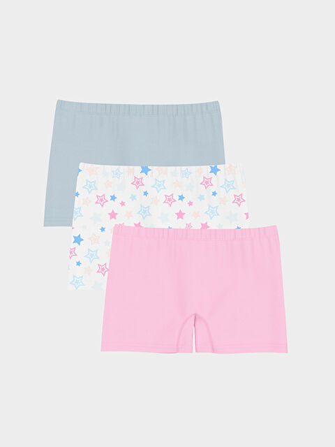 LCW Kids Baskılı Kız Çocuk Boxer 3'lü - W4CG78Z4-LU8