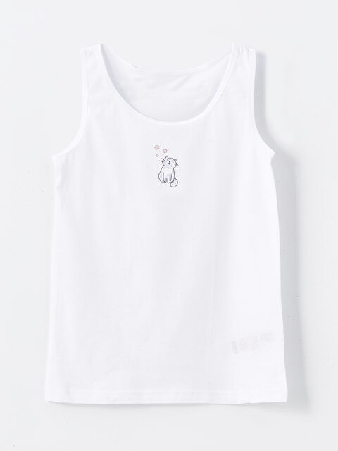 LCW Kids Bisiklet Yaka Kız Çocuk Atlet - W4CH74Z4-Q6K