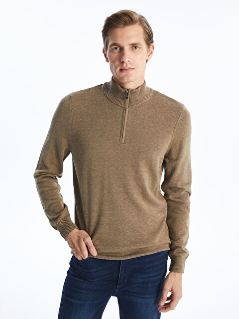 LCWAIKIKI Classic Dik Yaka Uzun Kollu Erkek Triko Kazak - W4CI67Z8-D3C