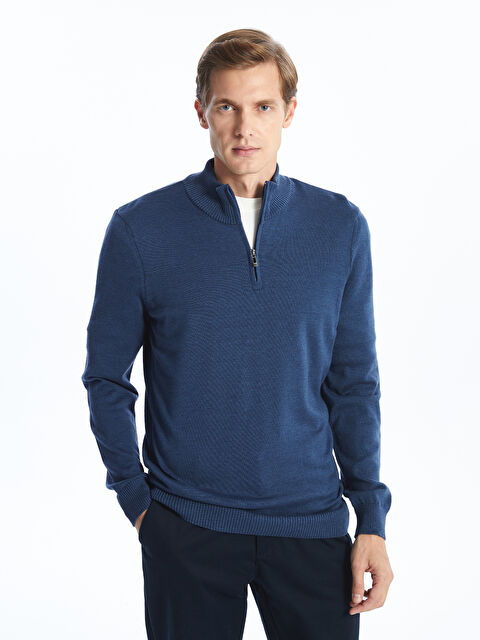 LCWAIKIKI Classic Dik Yaka Uzun Kollu Erkek Triko Kazak - W4CI67Z8-E2J