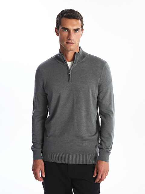 LCWAIKIKI Classic Dik Yaka Uzun Kollu Erkek Triko Kazak - W4CI67Z8-EEZ