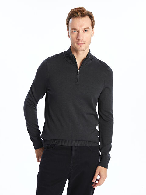 LCWAIKIKI Classic Dik Yaka Uzun Kollu Erkek Triko Kazak - W4CI67Z8-L8N