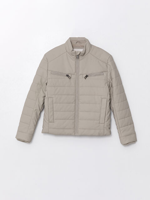 LCW Vision Dik Yaka Erkek Çocuk Deri Görünümlü Mont - W4CJ39Z4-S0L