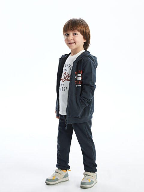 LCW Kids Kapüşonlu Erkek Bebek 3'lü Takım - W4CJ72Z1-R4W