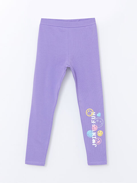 LCW Kids Beli Lastikli Baskılı Kız Çocuk Tayt - W4CJ96Z4-GPZ