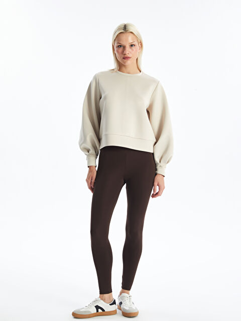 LCW ECO Kadın Beli Lastikli Düz Tayt - W4CJ99Z8-YHF