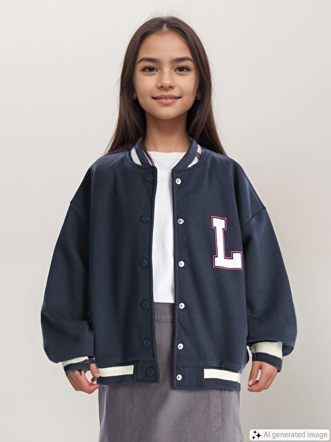 LCW Kids Baskılı Kız Çocuk Kalın Kolej Ceket - W4CL36Z4-YE4