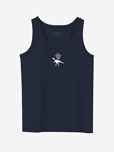 LCW Kids Bisiklet Yaka Baskılı Erkek Çocuk Atlet - W4CL75Z4-JC7