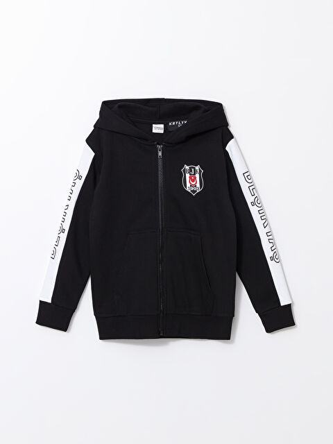 LCW Kids Beşiktaş Baskılı Erkek Çocuk Fermuarlı Sweatshirt - W4CM20Z4-CVL