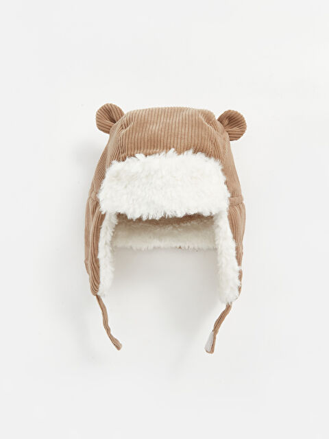 LCW baby Fur-lined Velvet Baby Boys' Snow Hat - W4CM83Z1-KVB