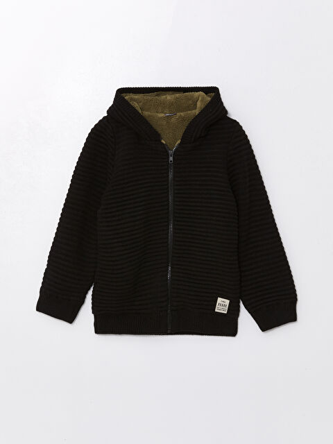 LCW Kids Kapüşonlu Dokulu Erkek Çocuk Triko Hırka - W4CO16Z4-CVL