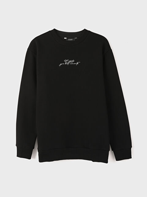 XSIDE Crew Neck Printed Men's Thick Sweatshirt - W4CO39Z8-K3W