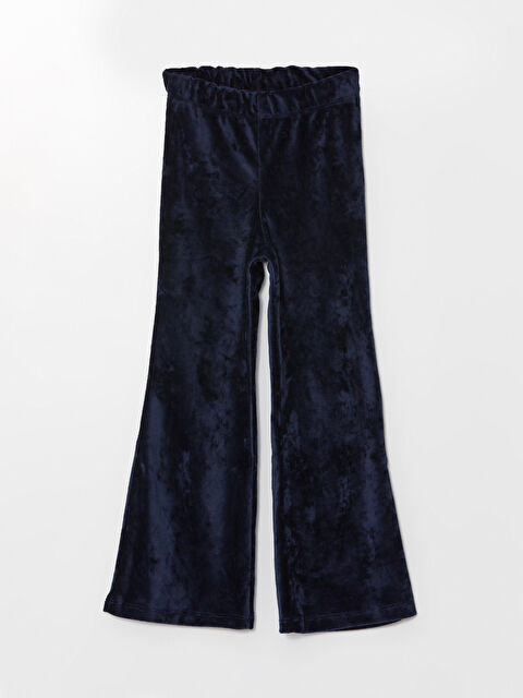 LCW ECO Beli Lastikli İspanyol Paça Kız Çocuk Kadife Tayt - W4CO42Z4-HEL