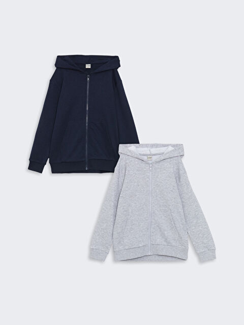 LCW Kids Hooded Boys' Zip-Up Sweatshirt 2 Pack - W4CP49Z4-HRC