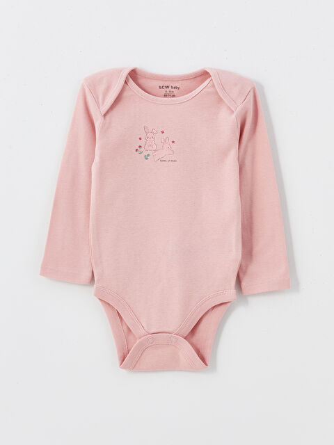 LCW baby Baskılı Kız Bebek Çıtçıtlı Body - W4CQ14Z1-YHH