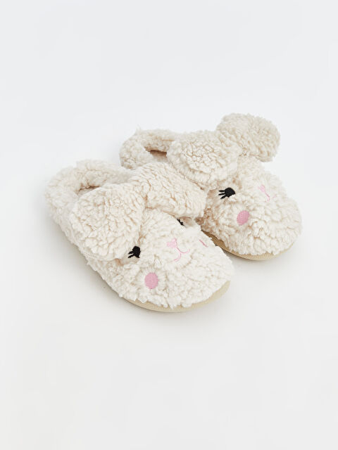 LCW STEPS 3D Aplikeli Pelüş Kadın Ev Terliği - W4CQ78Z8-CR8