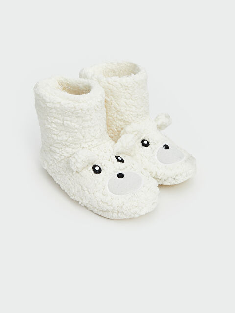 LCW STEPS Ayıcık Figürlü Pelüş Kadın Ev Botu - W4CQ80Z8-EEW