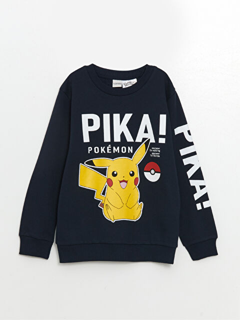 LCW Kids Pikachu Baskılı Erkek Çocuk Kalın Sweatshirt - W4CR66Z4-DWP