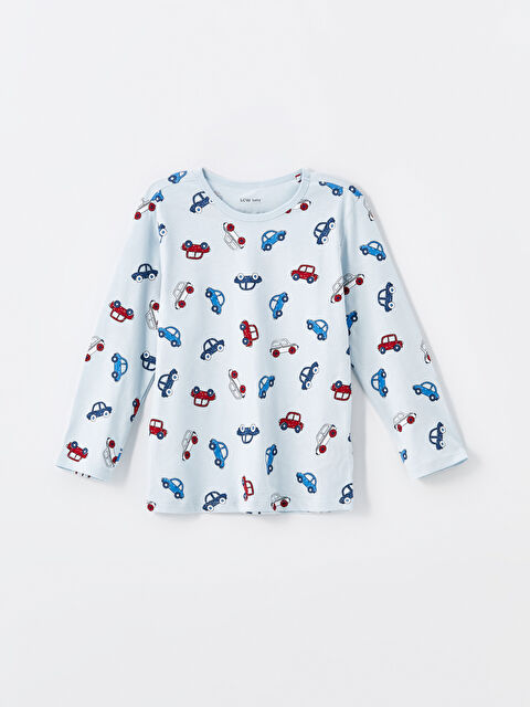 LCW baby Bisiklet Yaka Uzun Kollu Baskılı Erkek Bebek Pijama Üst - W4CU33Z1-LQK