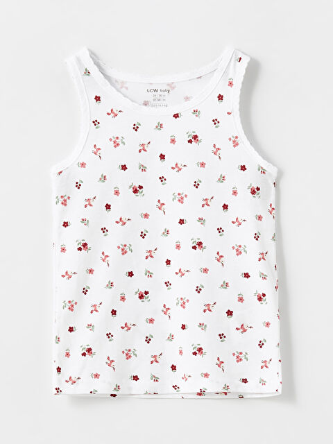 LCW baby Bisiklet Yaka Baskılı Kız Bebek Atlet - W4CU57Z1-LRA