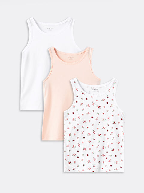 LCW baby Bisiklet Yaka Kız Bebek Atlet 3'lü - W4CU58Z1-LRA