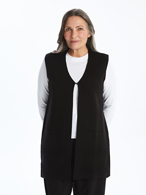 LCW Grace V Yaka Kadın Triko Yelek - W4CY47Z8-CVL