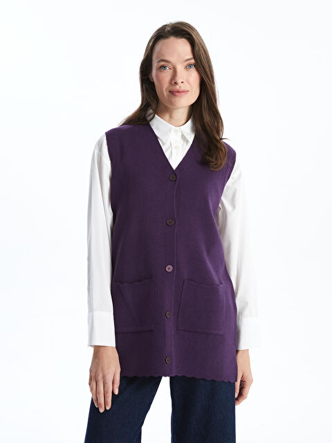 LCW Grace V Yaka Kadın Triko Yelek - W4CY48Z8-HSB