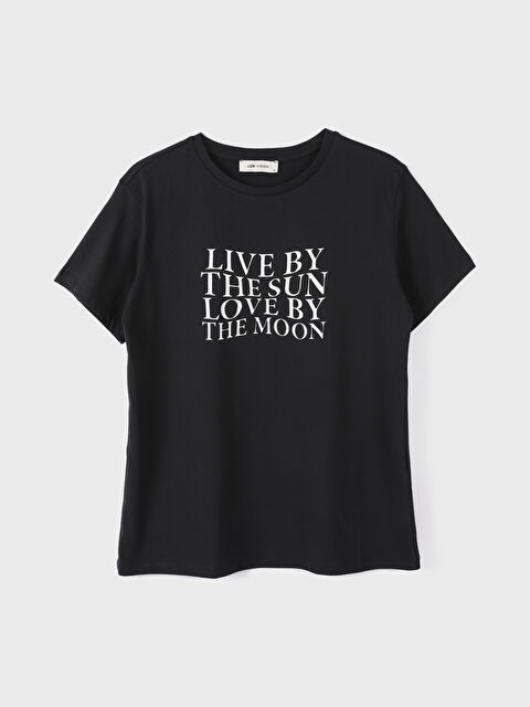 LCW Vision Crew Neck Printed Short Sleeve Women's T-Shirt - W4CY64Z8-SFS