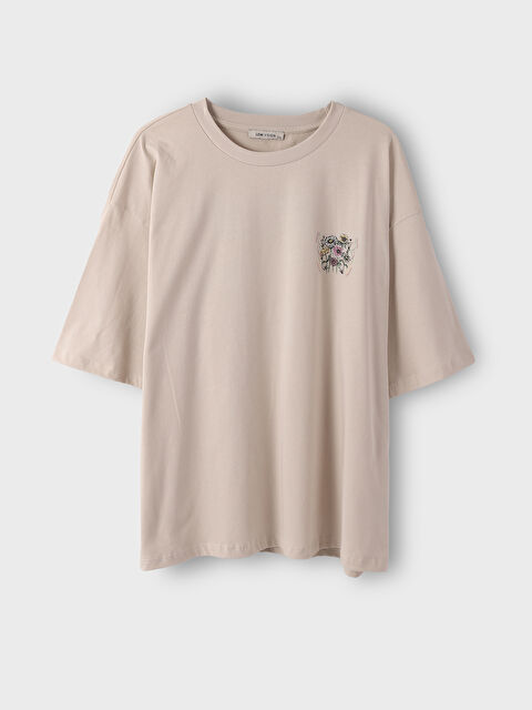 LCW Vision Crew Neck Printed Short Sleeve Women's T-Shirt - W4DA31Z8-FXP