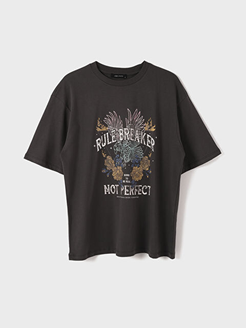 LCW Vision Crew Neck Printed Short Sleeve Women's T-Shirt - W4DA52Z8-JPT