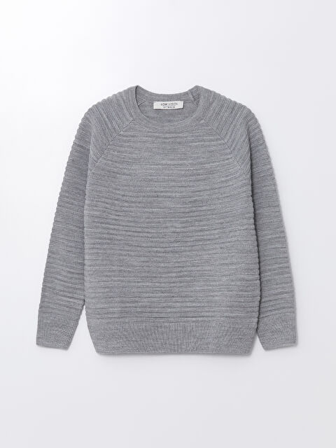 LCW Vision Bisiklet Yaka Basic Uzun Kollu Erkek Çocuk Triko Kazak - W4DC28Z4-LAL