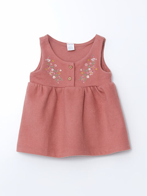 LCW baby Bisiklet Yaka Çiçekli Kız Bebek Elbise - W4DC55Z1-RSS