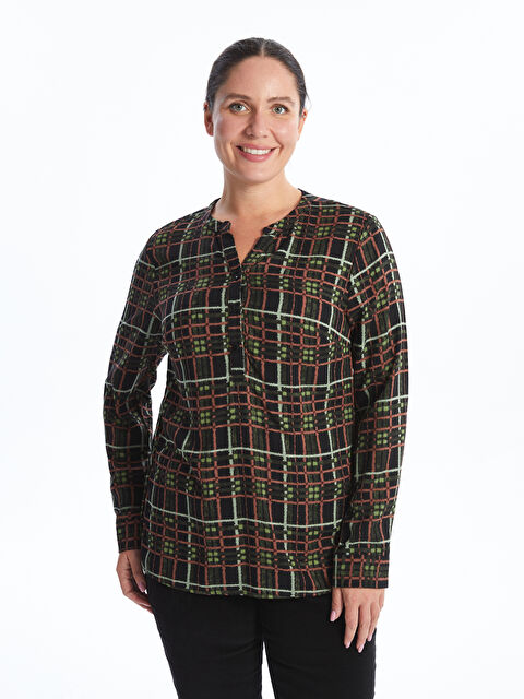 LCW Grace Kaçık Yaka Desenli Kadın Bluz - W4DD81Z8-F9C