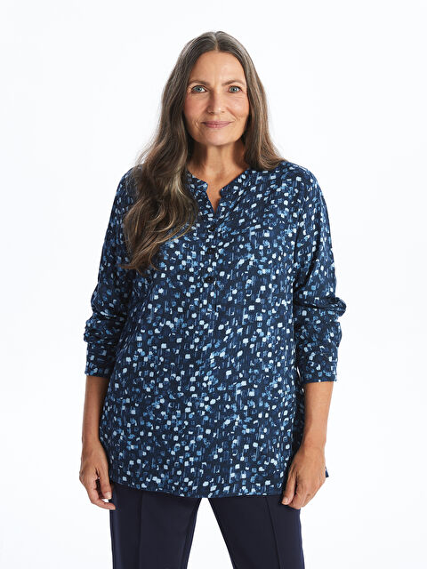 LCW Grace Kaçık Yaka Desenli Kadın Bluz - W4DD81Z8-LQJ