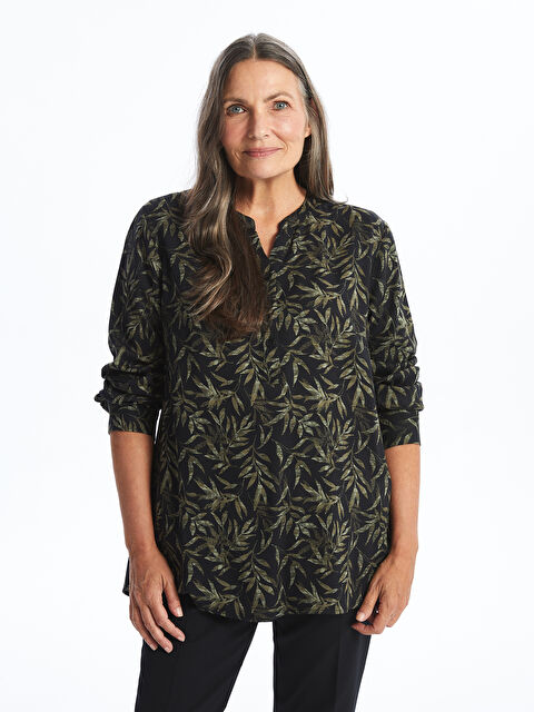 LCW Grace Kaçık Yaka Desenli Kadın Bluz - W4DD81Z8-LS6