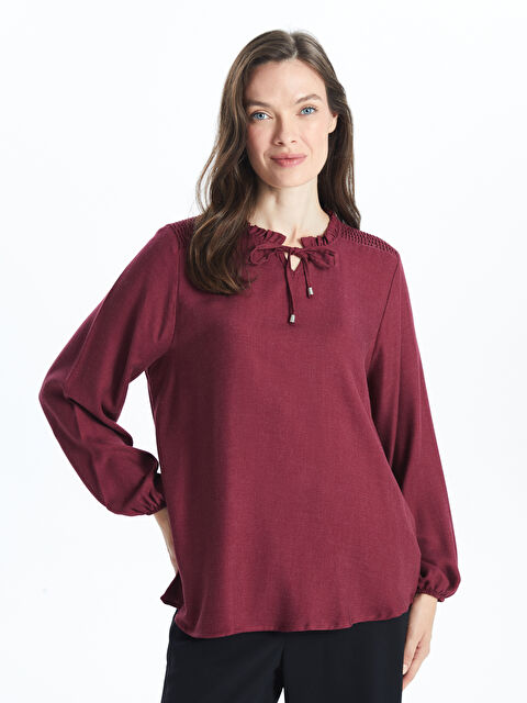 LCW Grace Bağlamalı Yaka Kadın Bluz - W4DD88Z8-HMS