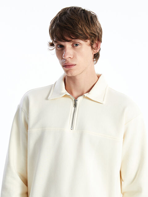 XSIDE Standart Kalıp Dik Yaka Erkek Kalın Sweatshirt - W4DE02Z8-YCM