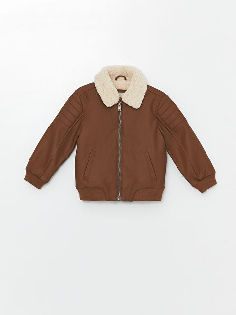 LCW Kids Boys' Faux Leather Coat - W4DE45Z1-R3D