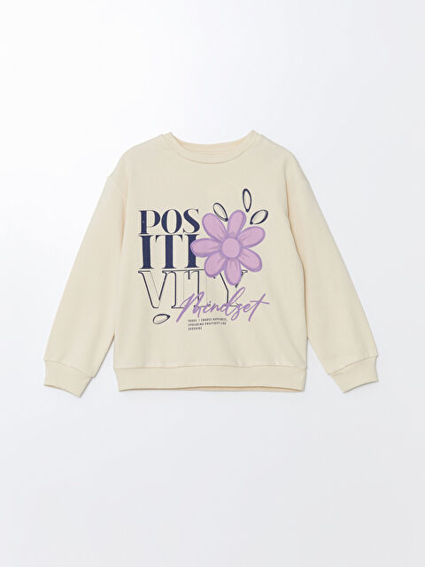 LCW Kids Crew Neck Girl's Thick Sweatshirt - W4DE58Z4-FSQ