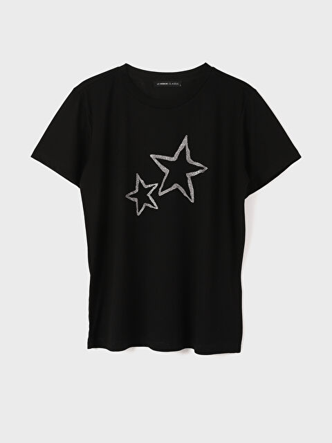 LCWAIKIKI Classic T-shirt à manches courtes imprimé à col rond pour femmes - W4DE70Z8-CVL