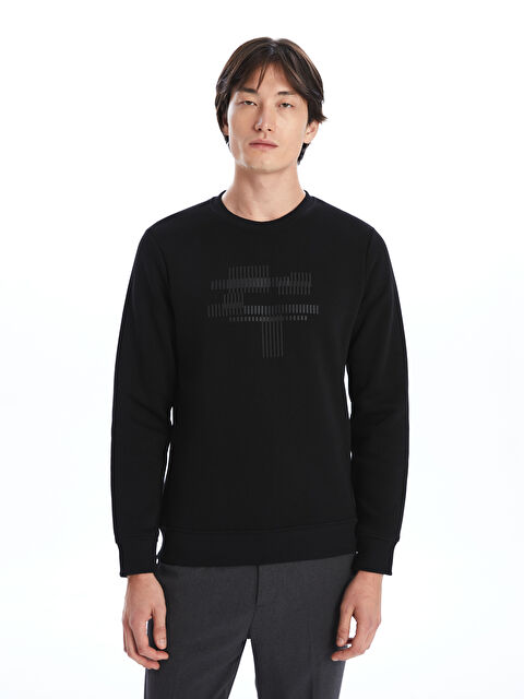 SOUTHBLUE Bisiklet Yaka Baskılı Erkek Kalın Sweatshirt - W4DE85Z8-CVL