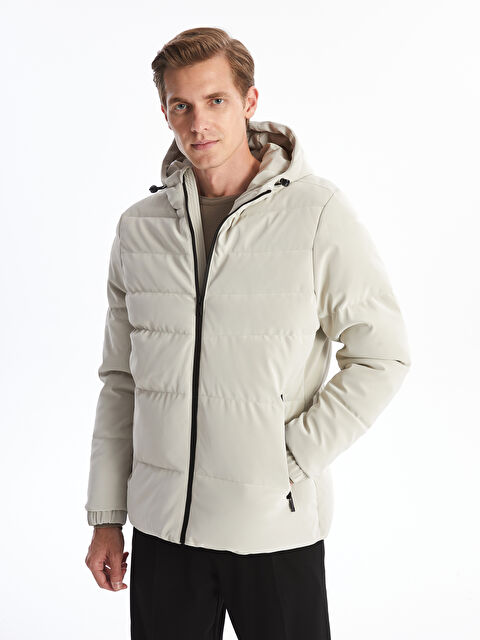 LCWAIKIKI Classic Standart Kalıp Kapüşonlu Erkek Şişme Mont - W4DE87Z8-K84