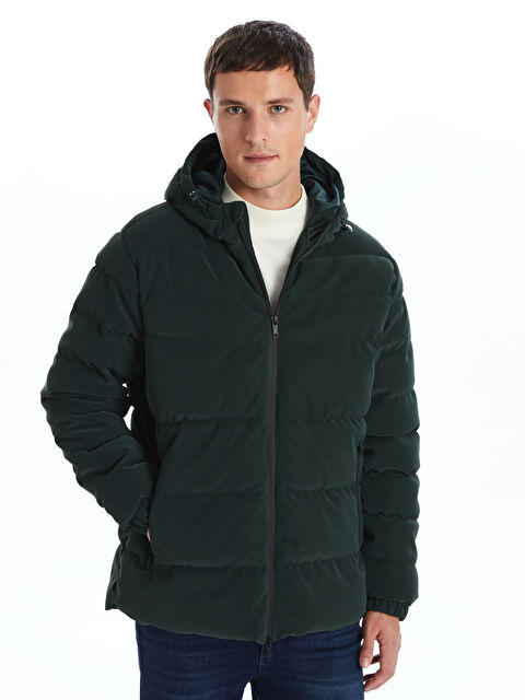 LCWAIKIKI Classic Standart Kalıp Kapüşonlu Erkek Şişme Mont - W4DE87Z8-SQW