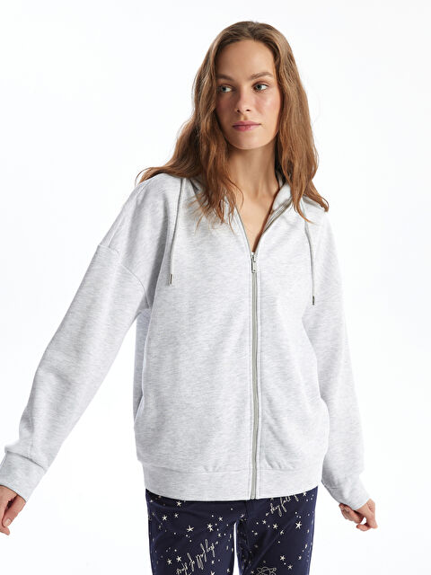 LCW DREAM Kadın Kapüşonlu Düz Pijama Üstü - W4DF06Z8-CT3