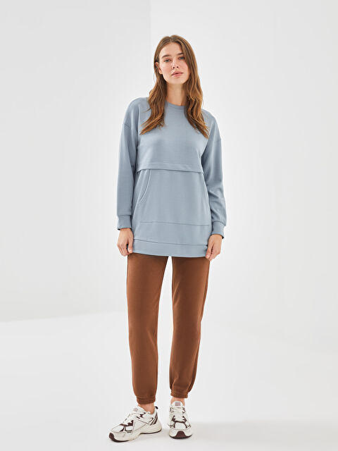 LCW Modest Beli Lastikli Kadın Kalın Jogger Eşofman Altı - W4DG87Z8-R3D