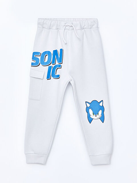 LCW Kids Beli Lastikli Kalın Sonic Baskılı Erkek Çocuk Jogger Eşofman Altı - W4DG91Z1-G4K