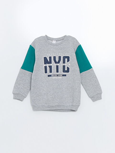 LCW Kids Bisiklet Yaka Erkek Çocuk Sweatshirt - W4DI88Z1-D5P
