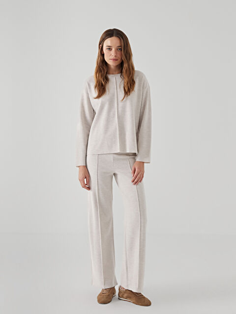 LCW Vision Beli Lastikli Geniş Paça Kadın Triko Pantolon - W4DJ41Z8-D5R