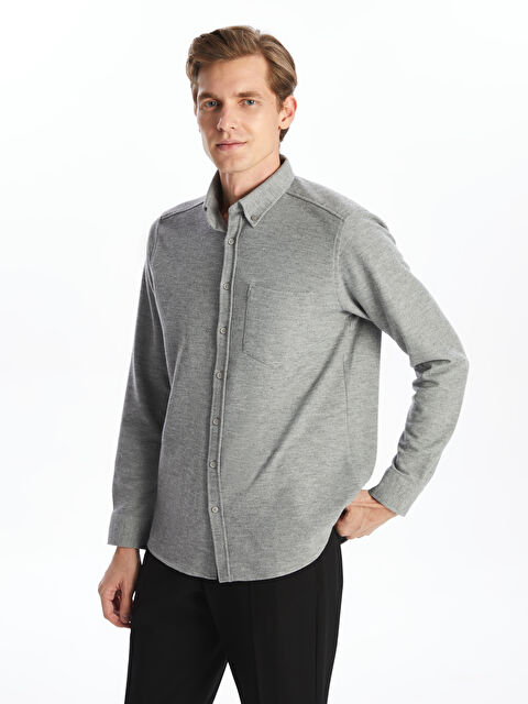 LCWAIKIKI Classic Regular Fit Uzun Kollu Gabardin Erkek Gömlek - W4DK88Z8-QKF